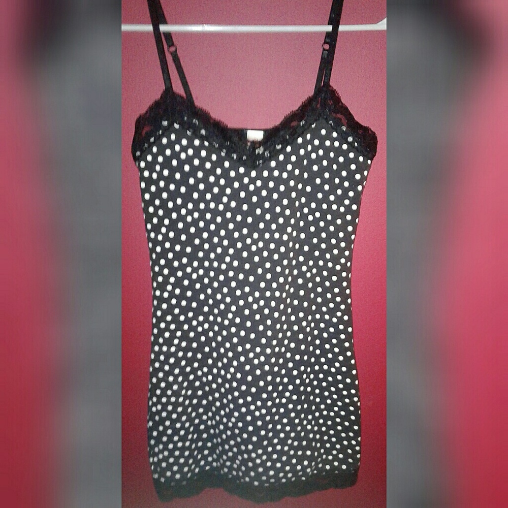 Black & White Polka Dot Lace Cami♡♡